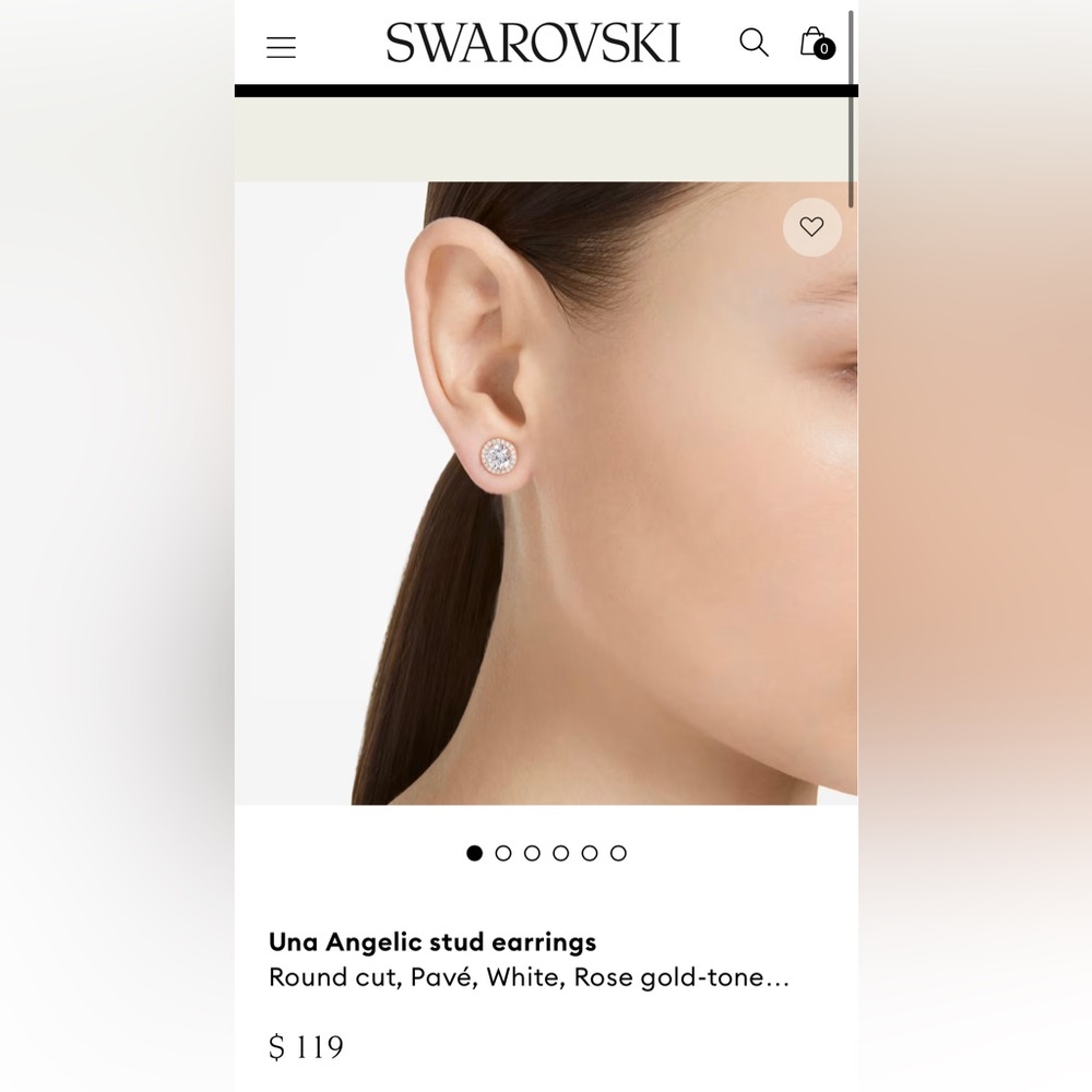 Swarovski Una Angelic Stud Earrings Rosegold